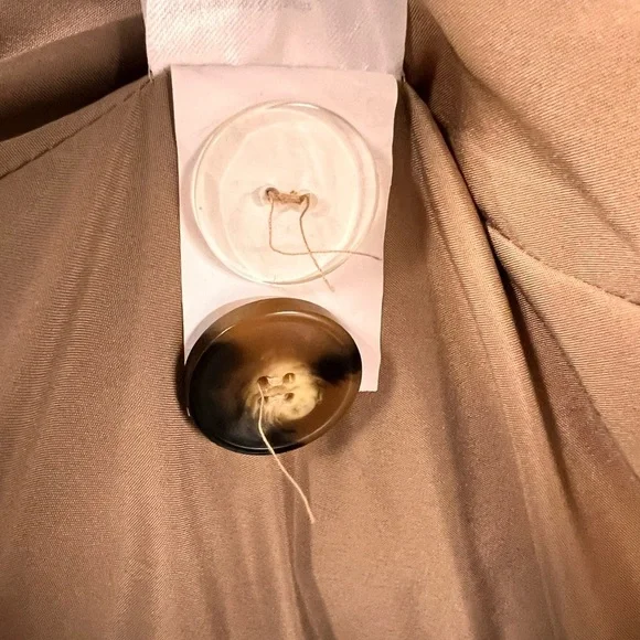 H&M Double-Breasted Knee Length Lined Trench Coat Light Beige Size XS - Picture 8 of 8